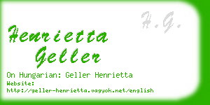 henrietta geller business card